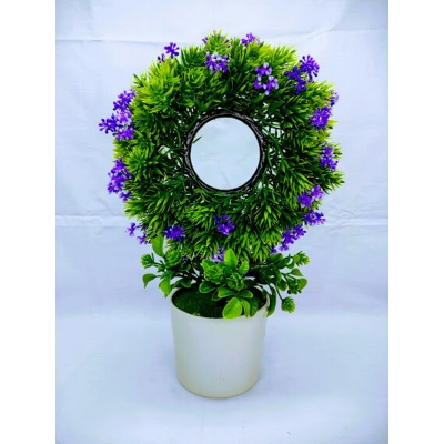 Picture of Artificial Round Bonsai Flower In Plastic Tob 10inc/26cm For any Kind Of Decoration (Violet Round Bonsai)