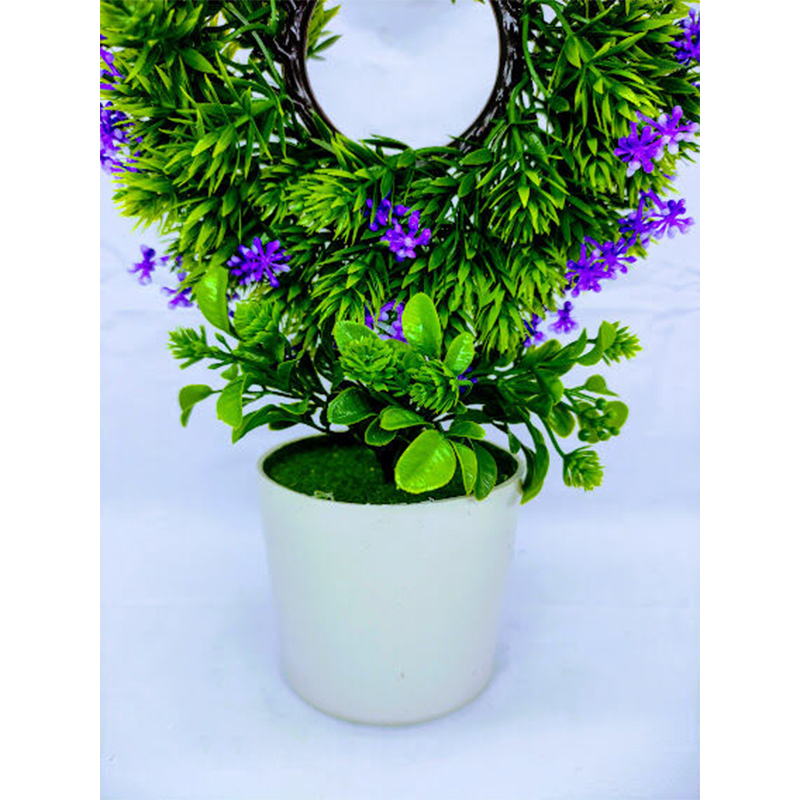 Picture of Artificial Round Bonsai Flower In Plastic Tob 10inc/26cm For any Kind Of Decoration (Violet Round Bonsai)