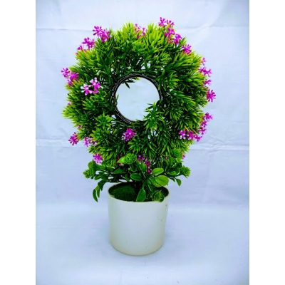 Picture of Artificial Round Bonsai Flower In Plastic Tob 10inc/26cm For any Kind Of Decoration (Pink Round Bonsai)