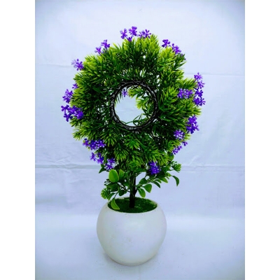 Picture of Artificial Round Bonsai Flower In Plastic Tob 10inc/26cm For any Kind Of Decoration (Violet Round)