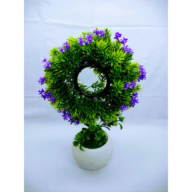 Picture of Artificial Round Bonsai Flower In Plastic Tob 10inc/26cm For any Kind Of Decoration (Violet Round)