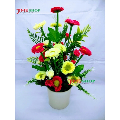 Picture of Artificial Daisy Flower In Plastic Tob 14inc/36cm For any Kind Of Decoration (White & Pink Daisy)