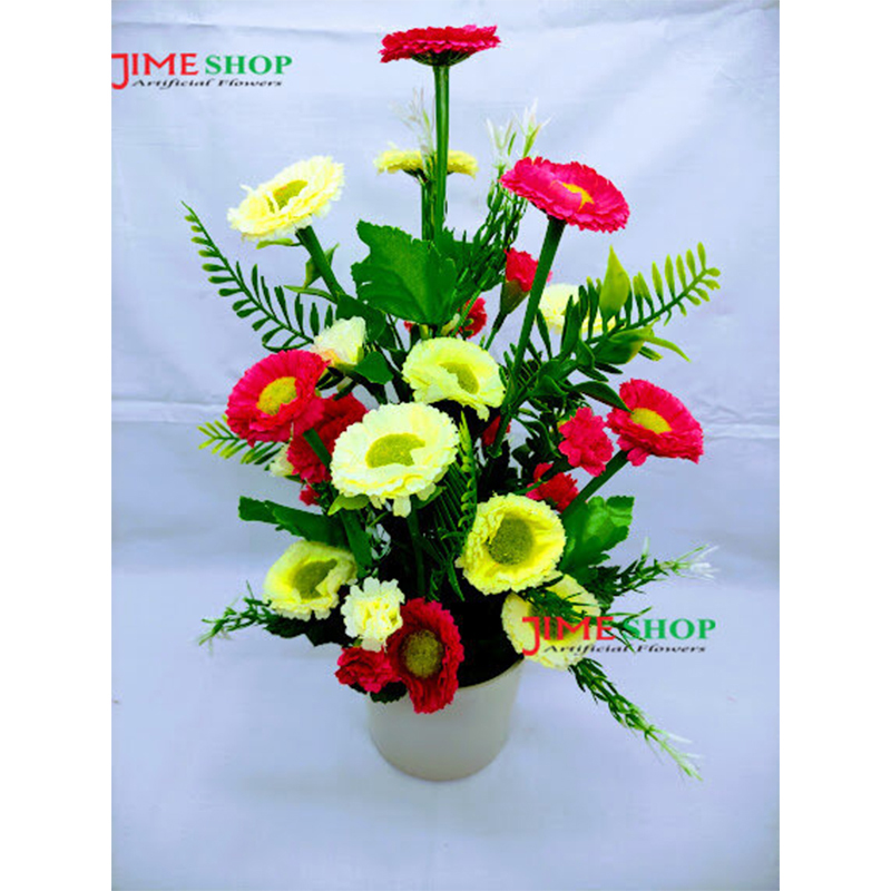 Picture of Artificial Daisy Flower In Plastic Tob 14inc/36cm For any Kind Of Decoration (White & Pink Daisy)