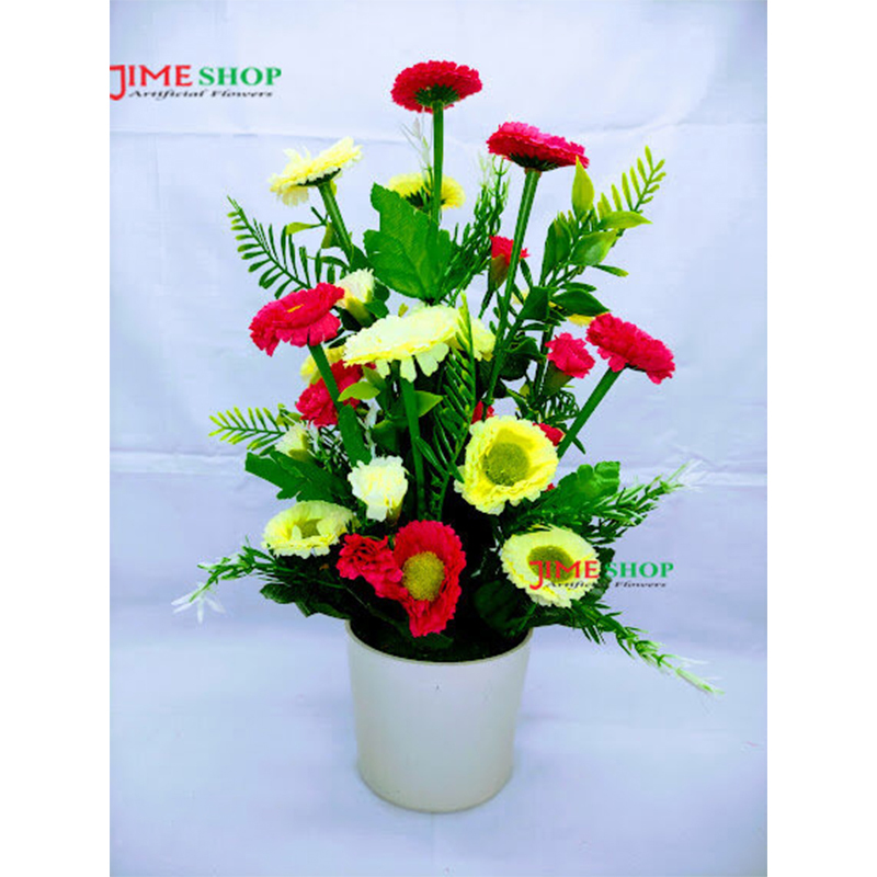 Picture of Artificial Daisy Flower In Plastic Tob 14inc/36cm For any Kind Of Decoration (White & Pink Daisy)