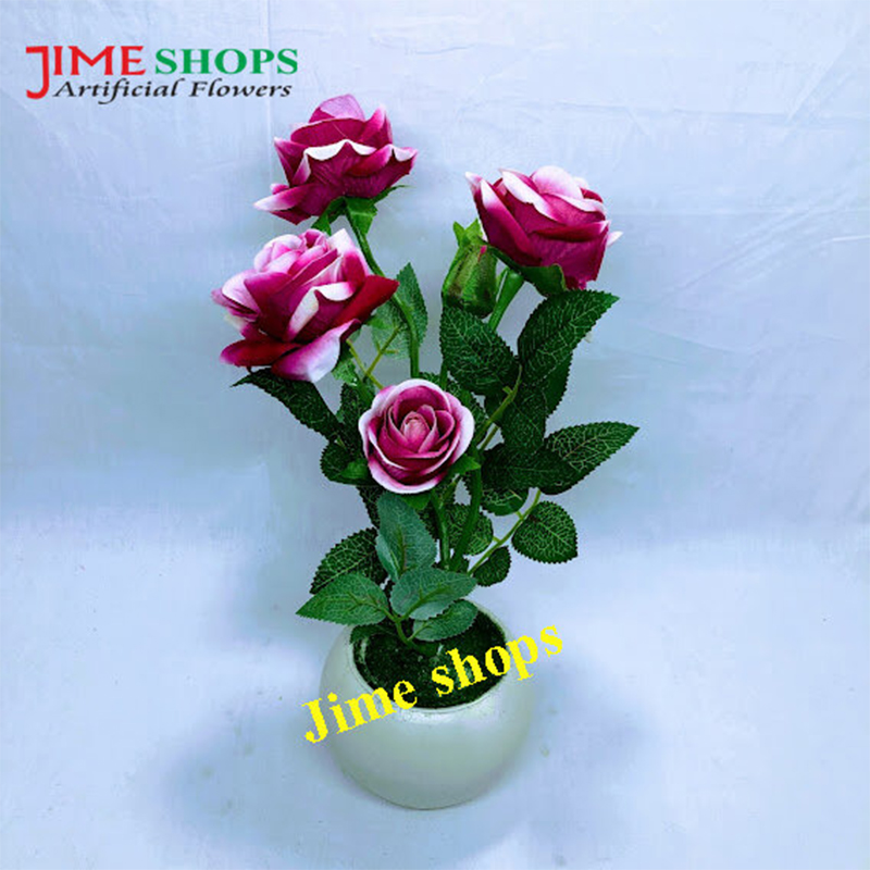 Picture of Artificial 5 Roses Flower In Plastic Tob 12Inc/30Cm For Any Kind Of Decoration -  Home Decoration Item - artificial flower (5 P)