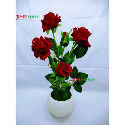 Picture of Artificial 5 Roses Flower In Plastic Tob 12Inc/30Cm For Any Kind Of Decoration -  Home Decoration Item - artificial flower (5 R)