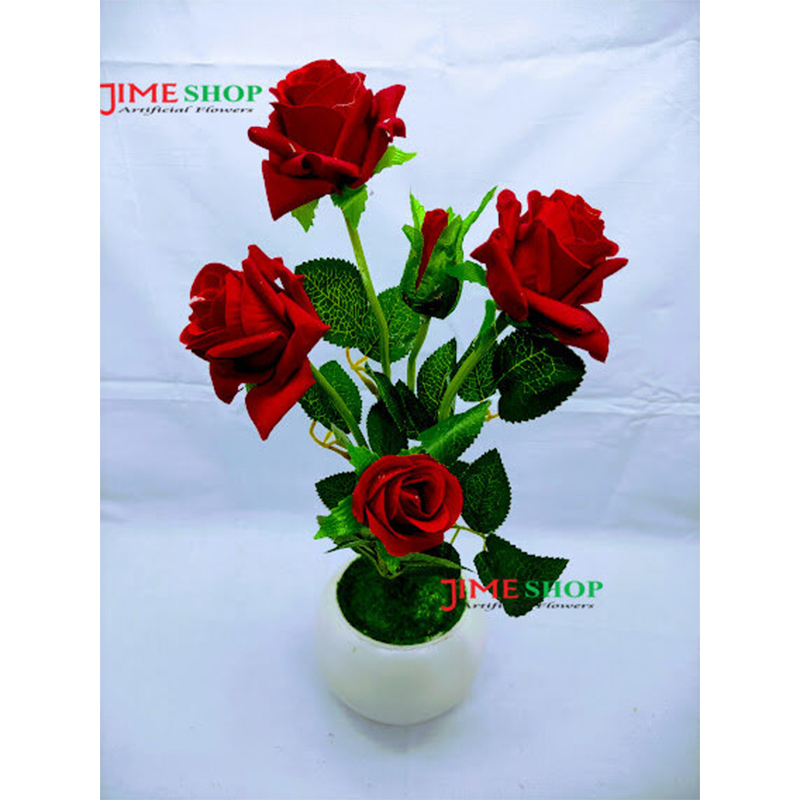 Picture of Artificial 5 Roses Flower In Plastic Tob 12Inc/30Cm For Any Kind Of Decoration -  Home Decoration Item - artificial flower (5 R)
