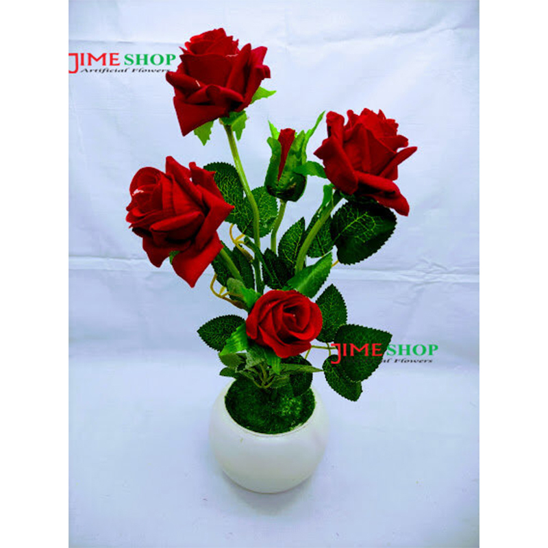Picture of Artificial 5 Roses Flower In Plastic Tob 12Inc/30Cm For Any Kind Of Decoration -  Home Decoration Item - artificial flower (5 R)