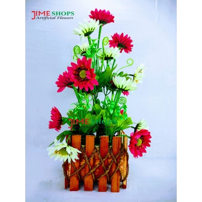 Picture of Artificial Daisy Flower Gallery In Design Bamboo Tob-15in/38cm Long - Home Decoration Item (Kata jinia Bamboo)