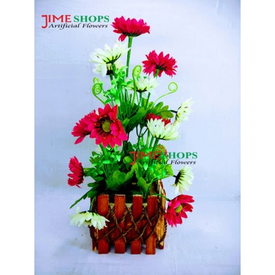 Picture of Artificial Daisy Flower Gallery In Design Bamboo Tob-15in/38cm Long - Home Decoration Item (Kata jinia Bamboo)