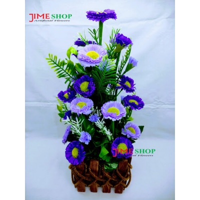 Picture of Artificial Daisy Flower Gallery In Design Bamboo Tob-15in/38cm Long - Home Decoration Item (Daisy Violet Bamboo)