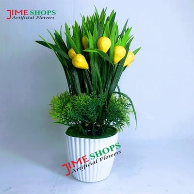 Picture of Artificial Cherry Flower Bonsai And Plants In Plastic Vases- 11.5Inc/29Cm - Home Decoration Item (Multi Cherry.)
