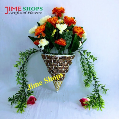 Picture of Wall Hanging Artificial Flower With Iron Tob Or Basket 14Inc Long -  Jime Shops flowers & plants (IHT 1)