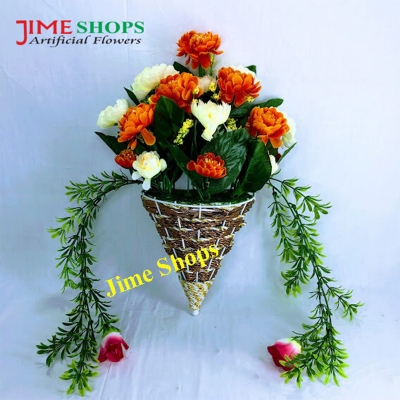 Picture of Wall Hanging Artificial Flower With Iron Tob Or Basket 14Inc Long -  Jime Shops flowers & plants (IHT 1)