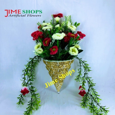 Picture of Wall Hanging Artificial Flower With Iron Tob Or Basket 14Inc Long -  Jime Shops flowers & plants (IHT 3)