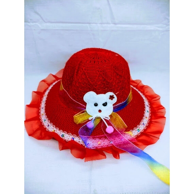 Picture of Kids Children Stylish HATs & CAPs For All Seasons (3-5Y), Summer Baby Hat (Cartoon Red)