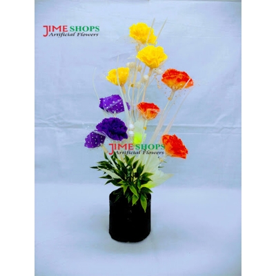 Picture of Artificial Mix Wild Flower In Plastic Tob --11 Inc For Home Or Office Decoration -  Home Decoration Item - Home Decoration Item - Home Decoration Item - artificial flower (SF 4)