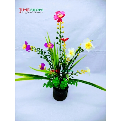 Picture of Artificial Mix Wild Flower In Plastic Tob --11 Inc For Home Or Office Decoration -  Home Decoration Item - Home Decoration Item - Home Decoration Item - artificial flower (SF 2)