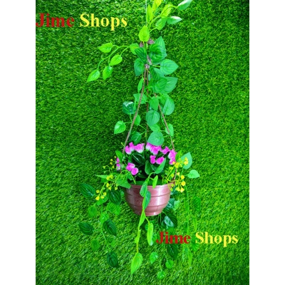 Picture of Balcony Hanging Artificial Leaves and Flower Plastic tob (tob long 18inc) - Home Decoration Item - Home Decoration Item (Hanging L&F)