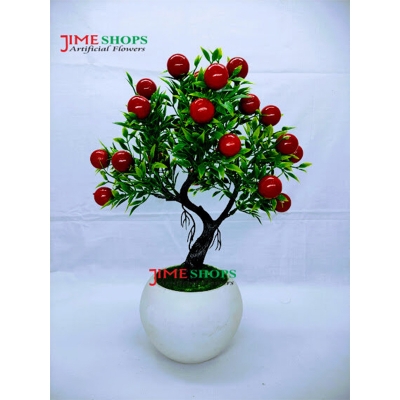 Picture of Artificial Cherry Fruits Bonsai Round Tob 11inc For any Kind Of Decoration, Jime Shops Flower - Home Decoration Item (Red Cherry Fruits Bonsai)