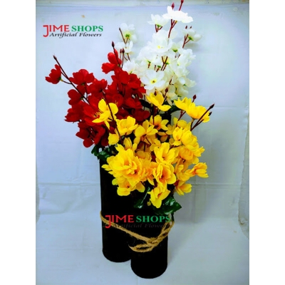 Picture of Artificial Cherry Flower Combo In Hard Thin Fly-Board Tob-19Inc Long, Jime Shops Flowers - Home Decoration Items (Cherry Flower Combo)