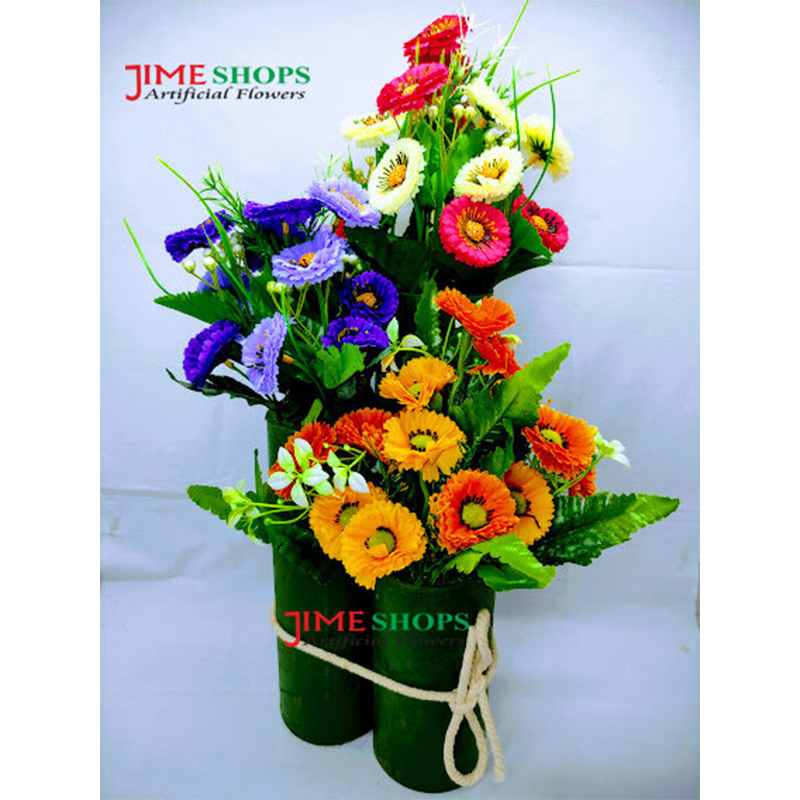 Picture of Artificial Diasy Flower Combo in Hard Thin Fly-board tob-19inc long, Jime shops Flowers (Diasy Flower Combo)
