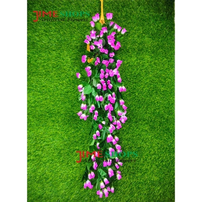 Picture of Artificial Wall Hanging Flower bucket-30inc long,Jime Shops Flowers - Home Decoration Items (Bamboo + lota 3)