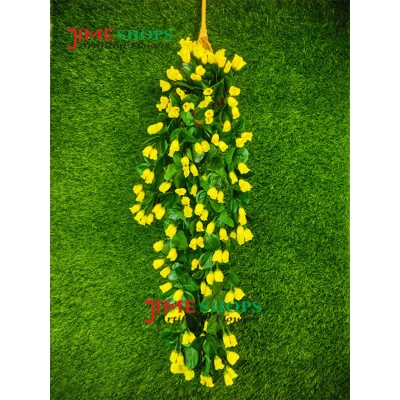Picture of Artificial Wall Hanging Flower bucket-30inc long,Jime Shops Flowers - Home Decoration Items (Bamboo + lota 2)