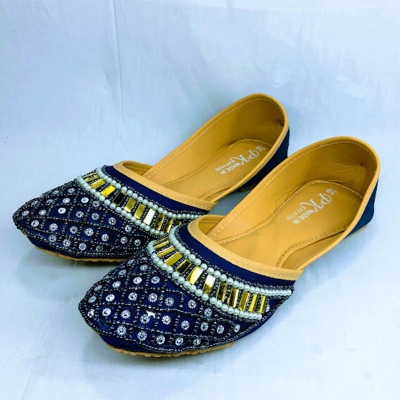 Picture of Premium Quality Soft Nagra Shoes or Sandal For Women, Party wear For Ladies (Blue b,EU:40)