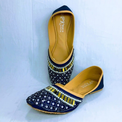 Picture of Premium Quality Soft Nagra Shoes or Sandal For Women, Party wear For Ladies (Blue b,EU:39)