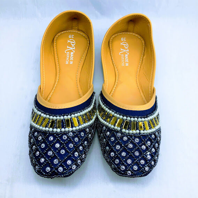 Picture of Premium Quality Soft Nagra Shoes or Sandal For Women, Party wear For Ladies (Blue b,EU:39)