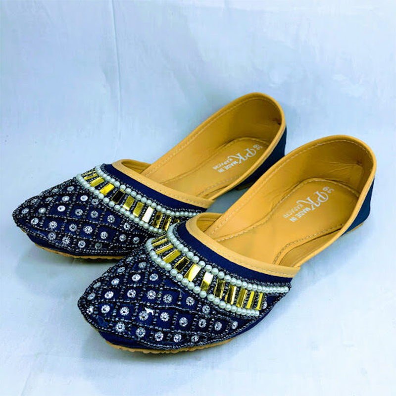 Picture of Premium Quality Soft Nagra Shoes or Sandal For Women, Party wear For Ladies (Blue b,EU:39)