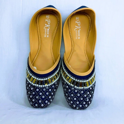 Picture of Premium Quality Soft Nagra Shoes or Sandal For Women, Party wear For Ladies (Blue b,EU:36)