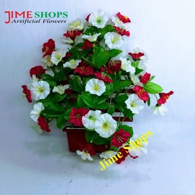 Picture of Artificial 5 Flower For Both Desk Or Hanging In Plastic Tob For Decoration (WHLP 4)