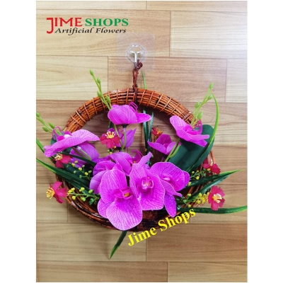 Picture of Artificial Hanging orchid tob For Home, Office & Restaurant decorations, Jime shops wall hanging flower (H OR 3)