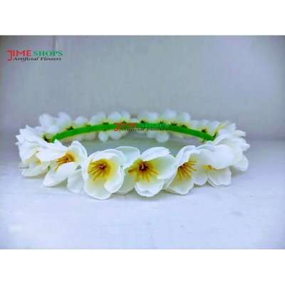 Picture of Artificial Flower Crown Hairstyle, Headband Flower, Bridal Wedding Crown Flower - Hair Band (White Cherry F,One size fits all)