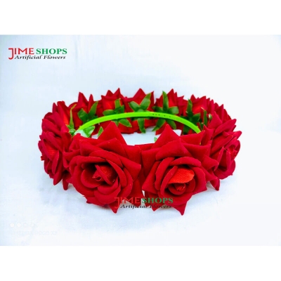 Picture of Artificial Flower Crown Hairstyle, Headband Flower, Bridal Wedding Crown Flower - Hair Band (Rose Crown,One size fits all)