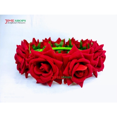 Picture of Artificial Flower Crown Hairstyle, Headband Flower, Bridal Wedding Crown Flower - Hair Band (Rose Crown,One size fits all)