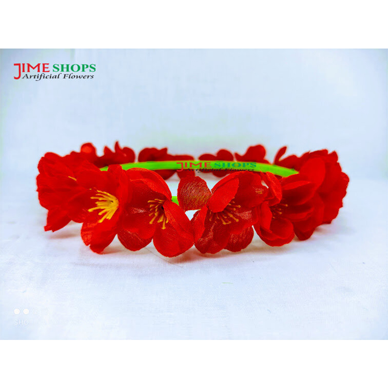 Picture of Artificial Flower Crown Hairstyle, Headband Flower, Bridal Wedding Crown Flower - Hair Band (Red Cherry F,One size fits all)
