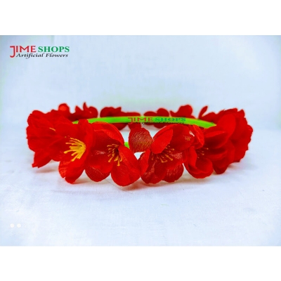 Picture of Artificial Flower Crown Hairstyle, Headband Flower, Bridal Wedding Crown Flower - Hair Band (Red Cherry F,One size fits all)