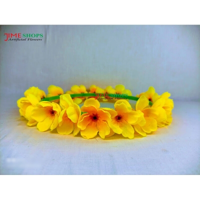 Picture of Artificial Flower Crown Hairstyle, Headband Flower, Bridal Wedding Crown Flower - Hair Band (Yellow Cherry F,One size fits all)