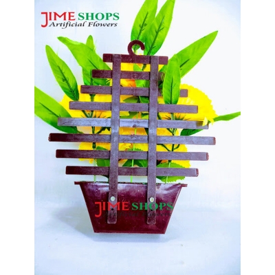 Picture of Wall Hanging Artificial Flower Tob Or Basket 11Inc Long For Wall Decoration - Home Decoration Item (Yellow)