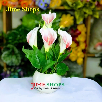 Picture of Artificial Calla Lilly Flowers & Plants with Round Plastic Pot (KL  2)