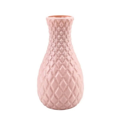 Picture of Modern Plastic Flower Vase for Home Living Room Decoration Flower Pot Imitation Porcelain ,Empty Flower Tob (Pink)