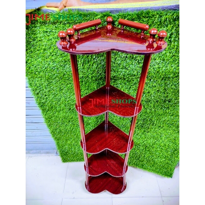 Picture of Brown 5 Shelf Wooden Corner Stand 4feet For Showpiece or Artificial Flower Decoration (Love Corner)