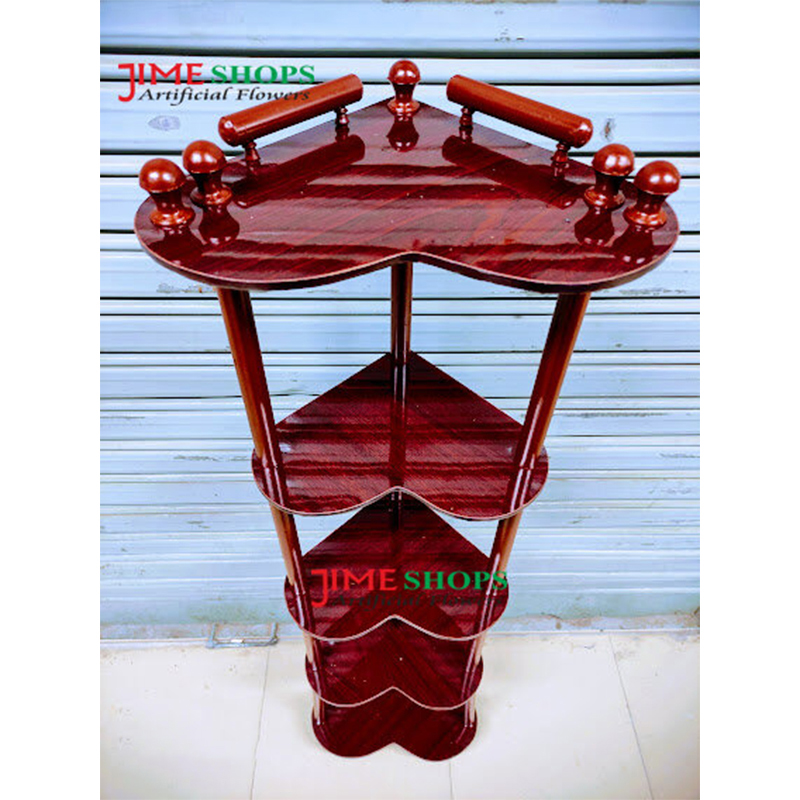 Picture of Brown 5 Shelf Wooden Corner Stand 4feet For Showpiece or Artificial Flower Decoration (Love Corner)