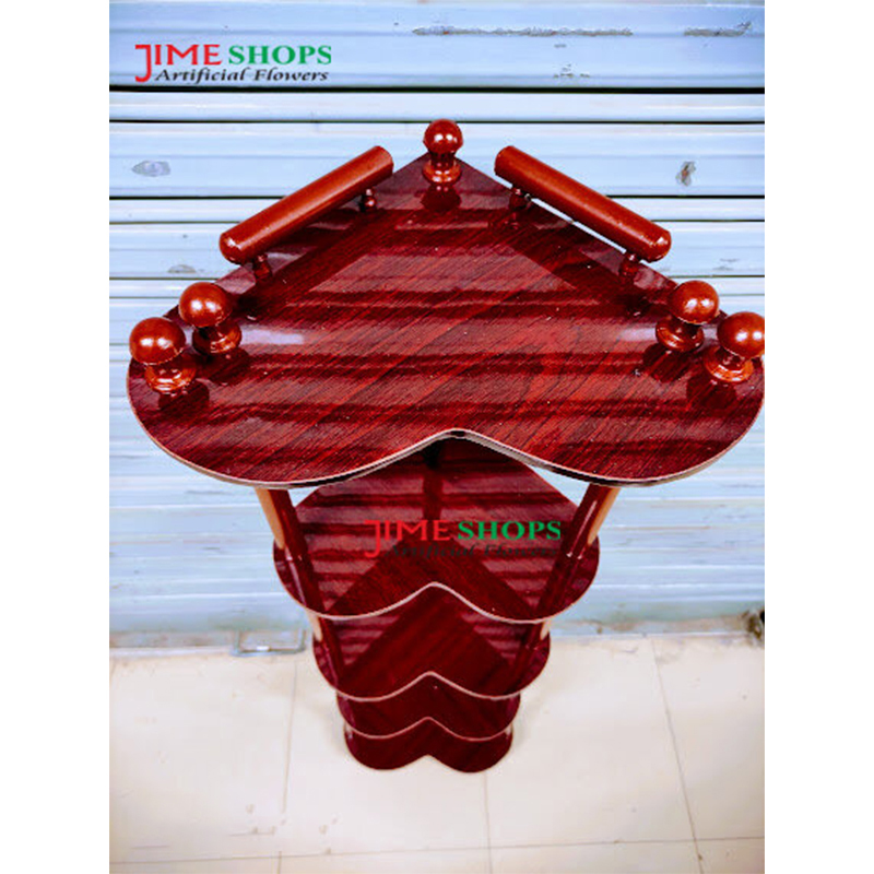 Picture of Brown 5 Shelf Wooden Corner Stand 4feet For Showpiece or Artificial Flower Decoration (Love Corner)