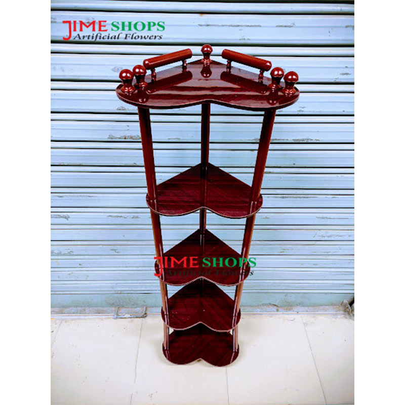 Picture of Brown 5 Shelf Wooden Corner Stand 4feet For Showpiece or Artificial Flower Decoration (Love Corner)