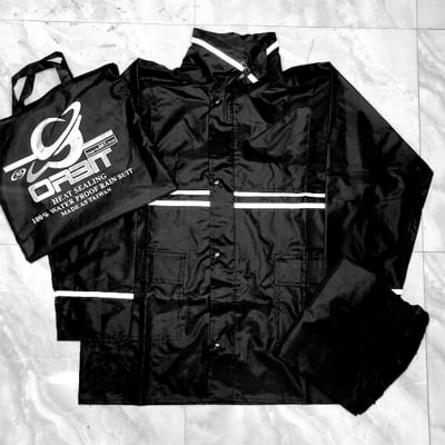 Picture of Orbit 007 Rain Coats for Men Waterproof Jacket and Pant with Bag, Biker Raincoat (007 Black,18years+)