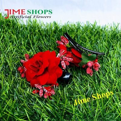 Picture of Rose Hair Clip Flower Hairpin Red Flower Hair Clip (Design A,Int: One size)